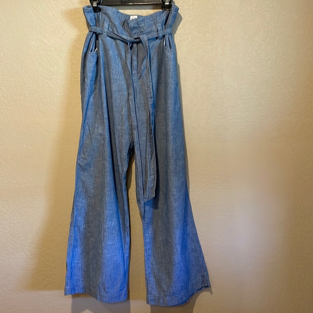 Gap Tie Belt Wide Leg Crop Pants Size 12